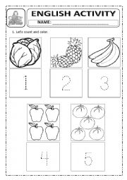 English Worksheet: Counting vegetables