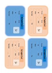 English Worksheet: Identification card