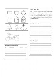 English Worksheet: Drawing with shapes