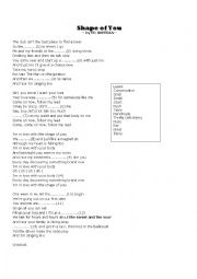 English Worksheet: Shape of You - Ed Sheeran