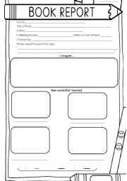 English Worksheet: Book Report