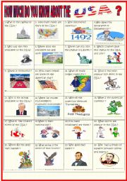 English Worksheet: USA quiz with KEY