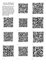 English Worksheet: QR codes  definitions and riddles (classroom objects)