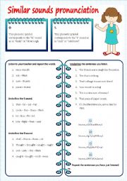 English Worksheet: Similar sounds pronunciation