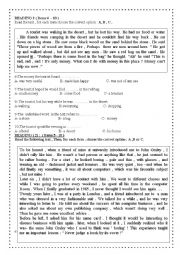 English Worksheet: Reading Comprehension