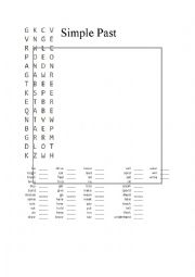 English Worksheet: Past simple wordsearch