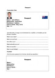 English Worksheet: Passport