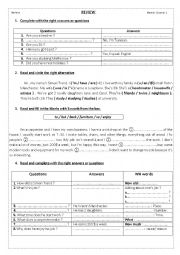 English Worksheet: 8th FormConsilidation Module 1 lesson 1 