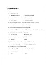 English Worksheet: Spanish relief quiz