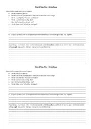 English Worksheet: Brand New Me - Alicia Keys - Used to, to be used