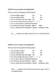 Survey on food