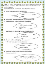 English Worksheet: expressing regret