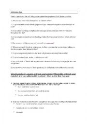 English Worksheet: Addiction Quiz