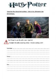 English Worksheet: Harry Potter Clothes