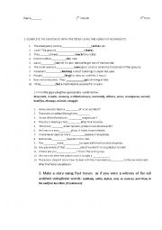 English Worksheet: Disasters.Grammar and Lexis test