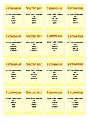 Irregular verbs -5 second rule - part 1