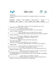 English Worksheet: Water words