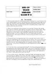 English Worksheet: End of Term Test n2