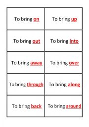English Worksheet: Phrasal verbs - To bring
