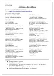 English Worksheet: Blended Families by Alicia Keys