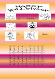 English Worksheet: HALLOWEEN WORDSEARCH