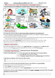 English Worksheet: sharing family responsibilities