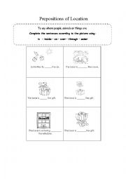 English Worksheet: Prepositions of Location