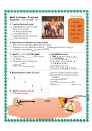 English Worksheet: (Song activity) Wind of change - Scorpions 