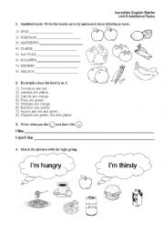 English Worksheet: fruit and vegetables