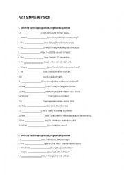 English Worksheet: Past Simple revision