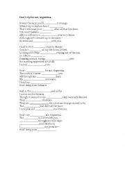 English Worksheet: dont cry for me argentina