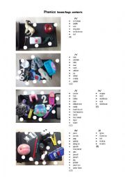 English Worksheet: phonics-boxes-and-bags-contents