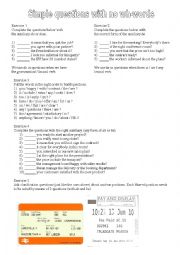 English Worksheet: Simple questions with NO wh-words