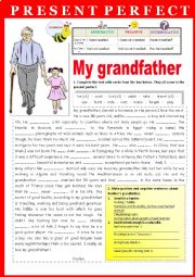 English Worksheet: Grammar Ex My grandfather ! Present perfect + key