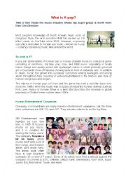 English Worksheet: K-pop (pages 1, 2)
