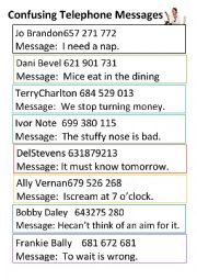 Confusing Telephone Messages