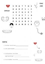 English Worksheet: Parts of the face