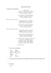 English Worksheet: T feel good, James Brown