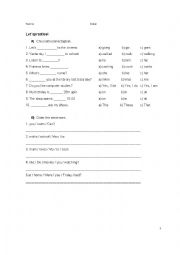 English Worksheet: GRAMMAR REVISION