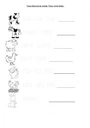 English Worksheet: Farm animals names