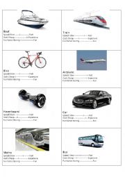 English Worksheet: Comparing types of transportation