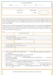 English Worksheet: diagnostic test 1bac