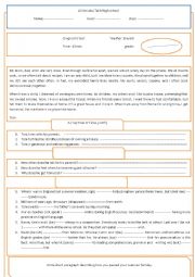 English Worksheet: diagnostic test 1bac