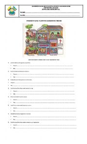 English Worksheet: present and  past progressive tense