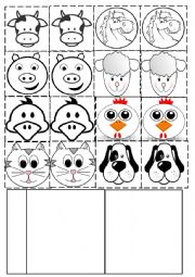 English Worksheet: FARM ANIMALS MEMORY