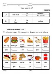 English Worksheet: How Much Is It?