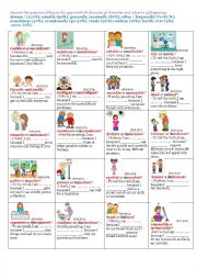 English Worksheet: Features of character and adverbs of frequency