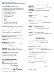 English Worksheet: Move your body:Beyonc