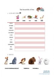 English Worksheet: The Secret Life of Pets