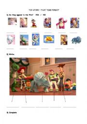 English Worksheet: Toy Story- That time forgot